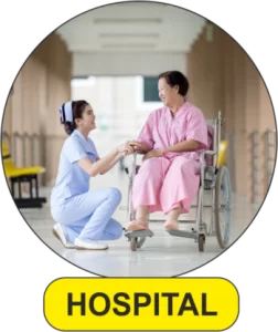 Healthcare professional assisting a patient